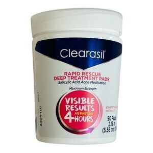 Clearasil Rapid Rescue Deep Treatment Acne Pads 90 Count Maximum Strength New